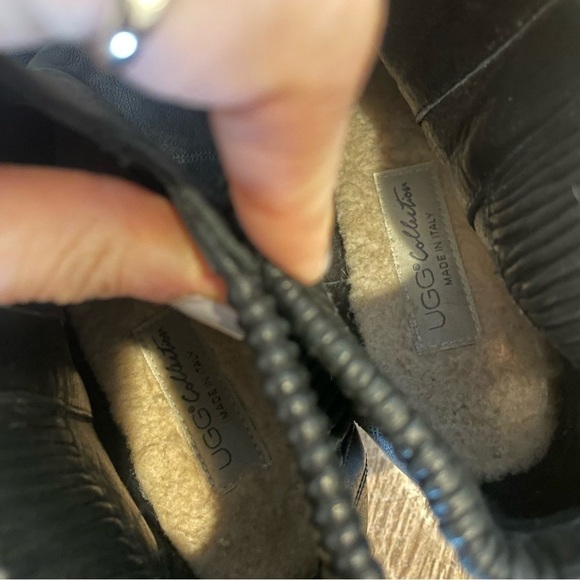 UGG Collection Felisa Black Leather Booties - Picture 5 of 8